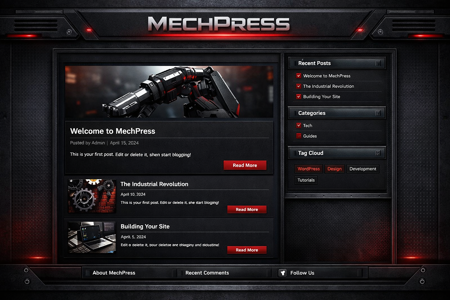 DarkMatter MechPress Theme For WordPress