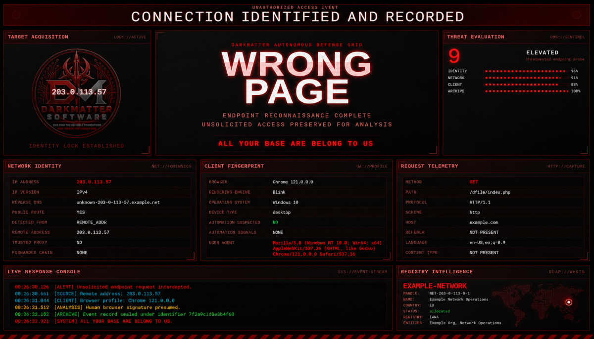 DarkMatter Custom 404 – DarkMatter Software
